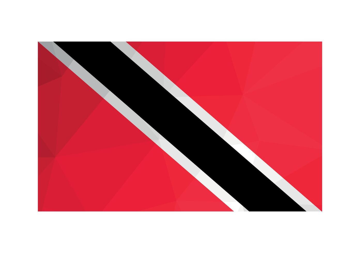 vetor ilustração. oficial símbolo do trinidad e tobago. nacional bandeira dentro vermelho, branco, Preto cores. criativo Projeto dentro baixo poli estilo com triangular formas