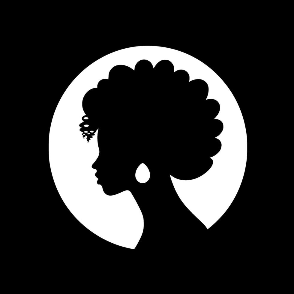 Preto mulher - minimalista e plano logotipo - vetor ilustração