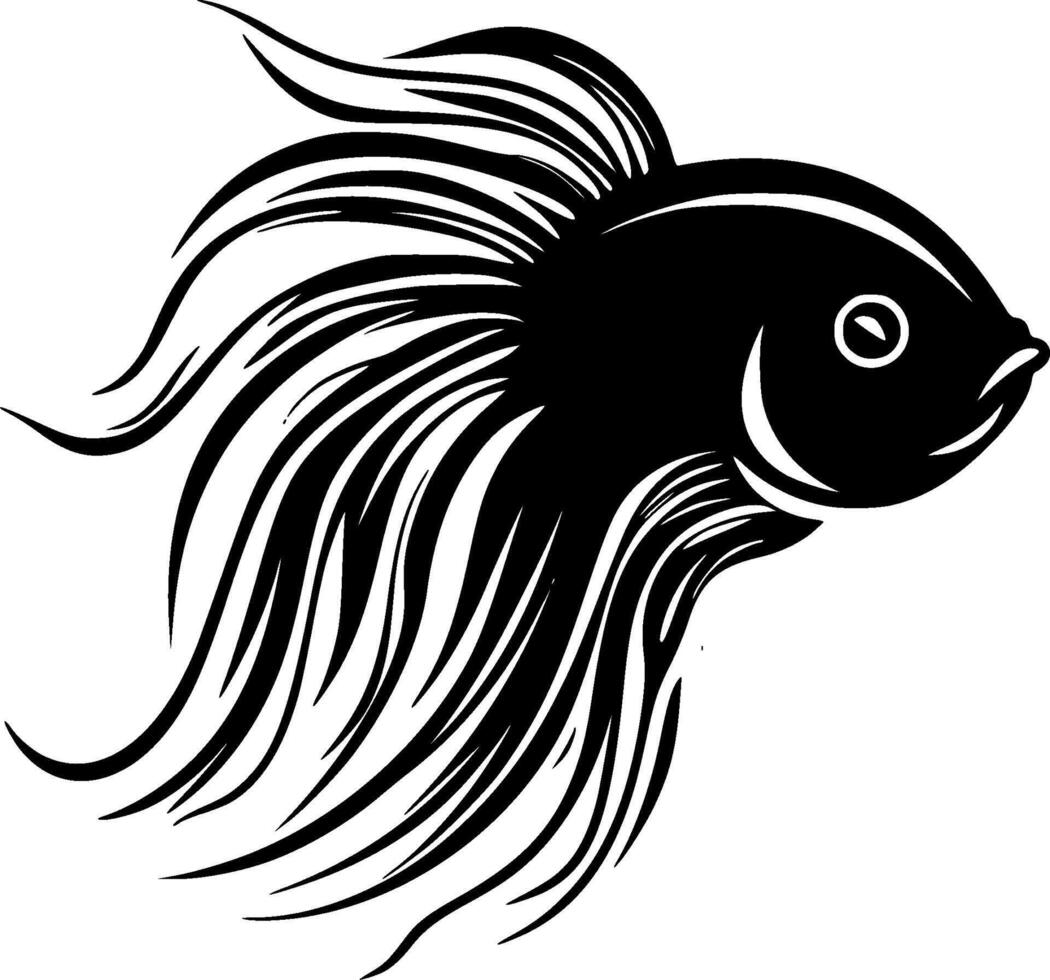 betta peixe - minimalista e plano logotipo - vetor ilustração