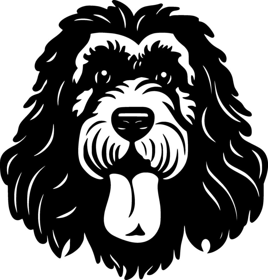 poodle cachorro, Preto e branco vetor ilustração