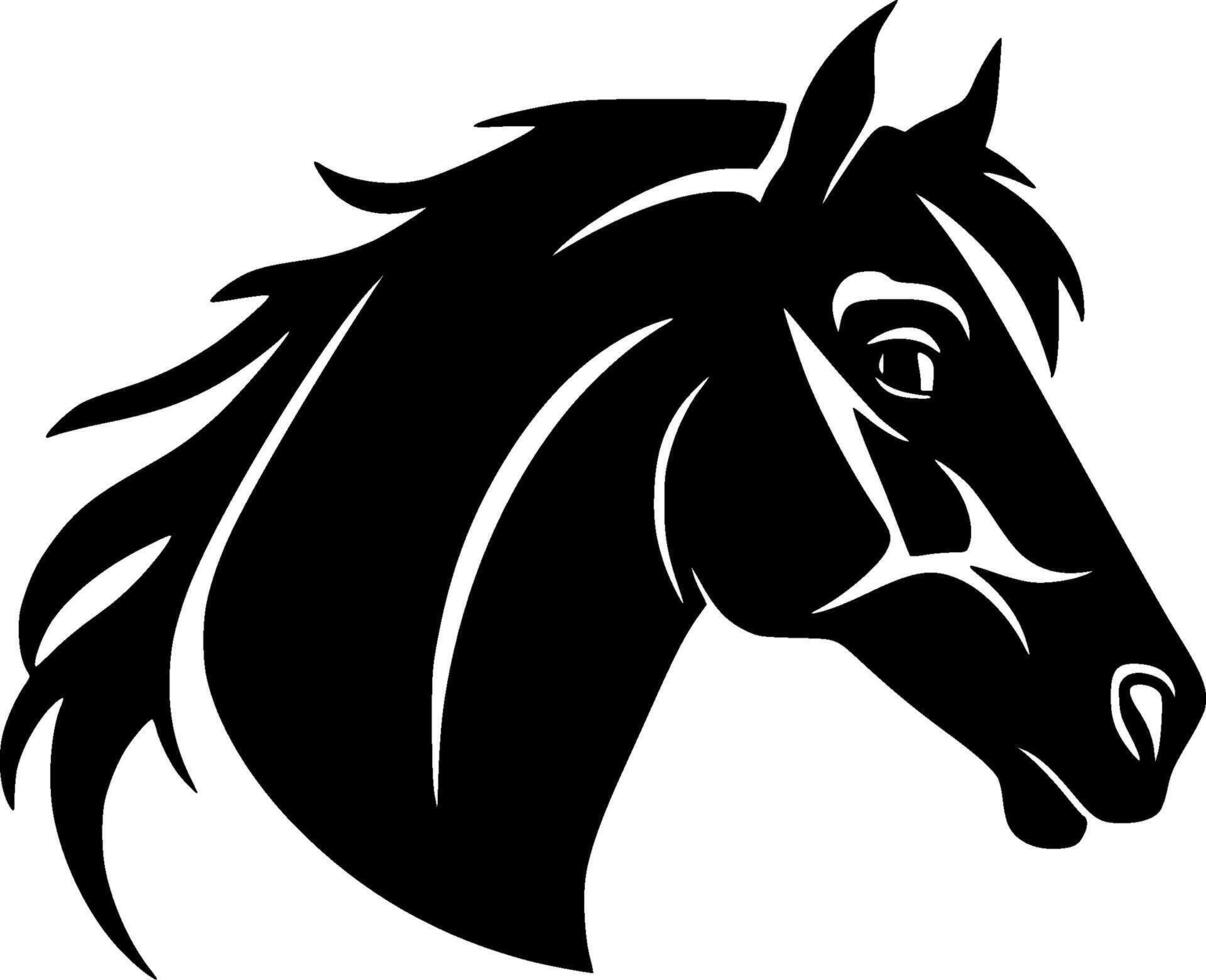 cavalo, Preto e branco vetor ilustração