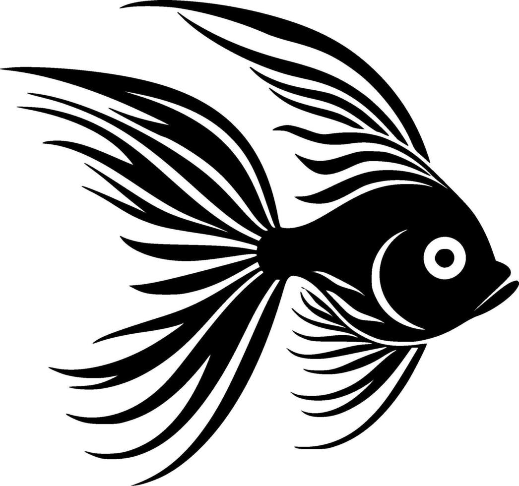 peixe anjo - minimalista e plano logotipo - vetor ilustração