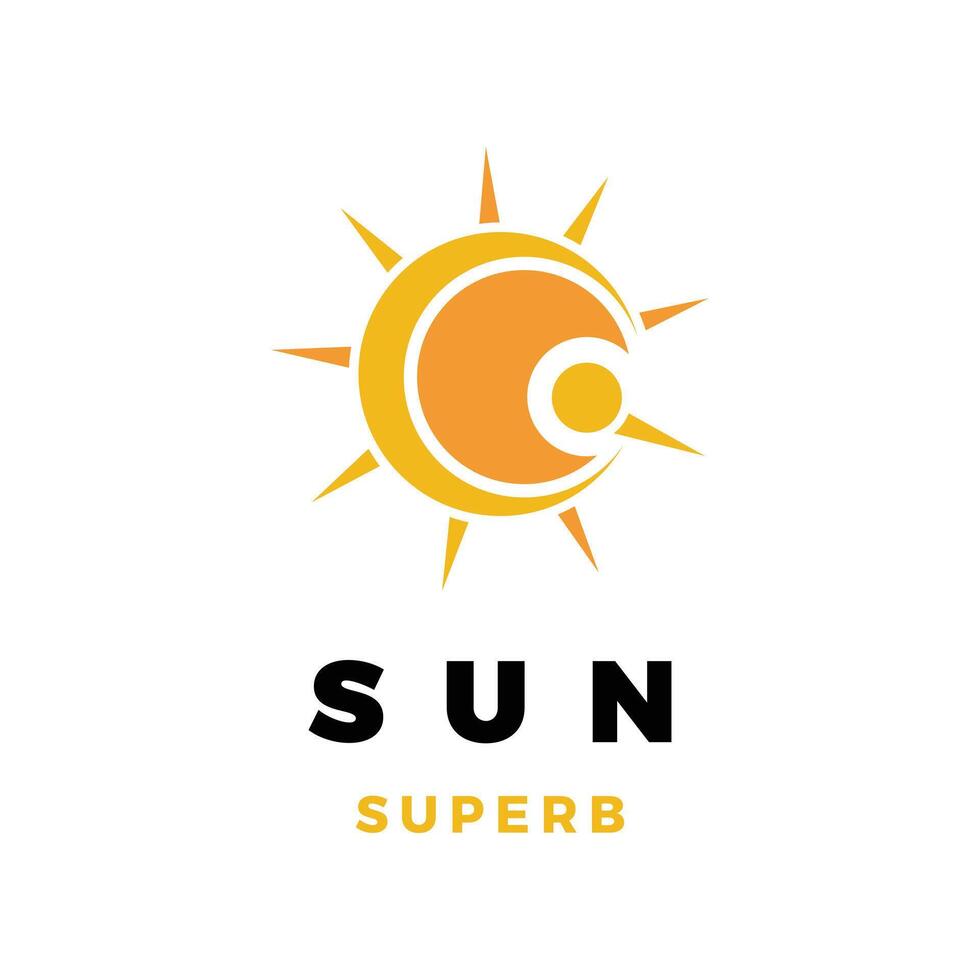 modelo de design de logotipo de ícone de sol vetor