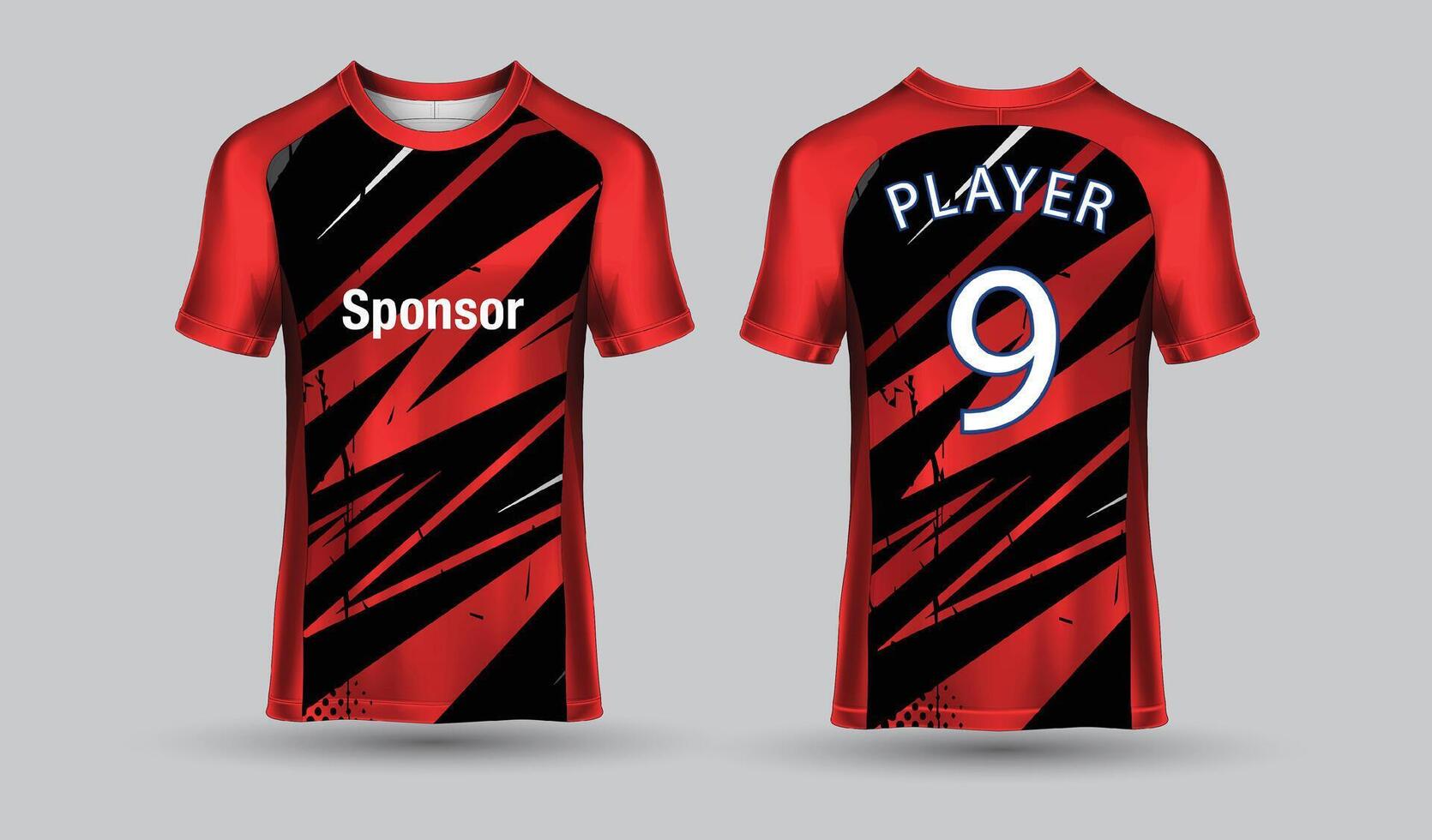 maquete de design de camiseta esportiva de camisa de futebol para clube de futebol vetor