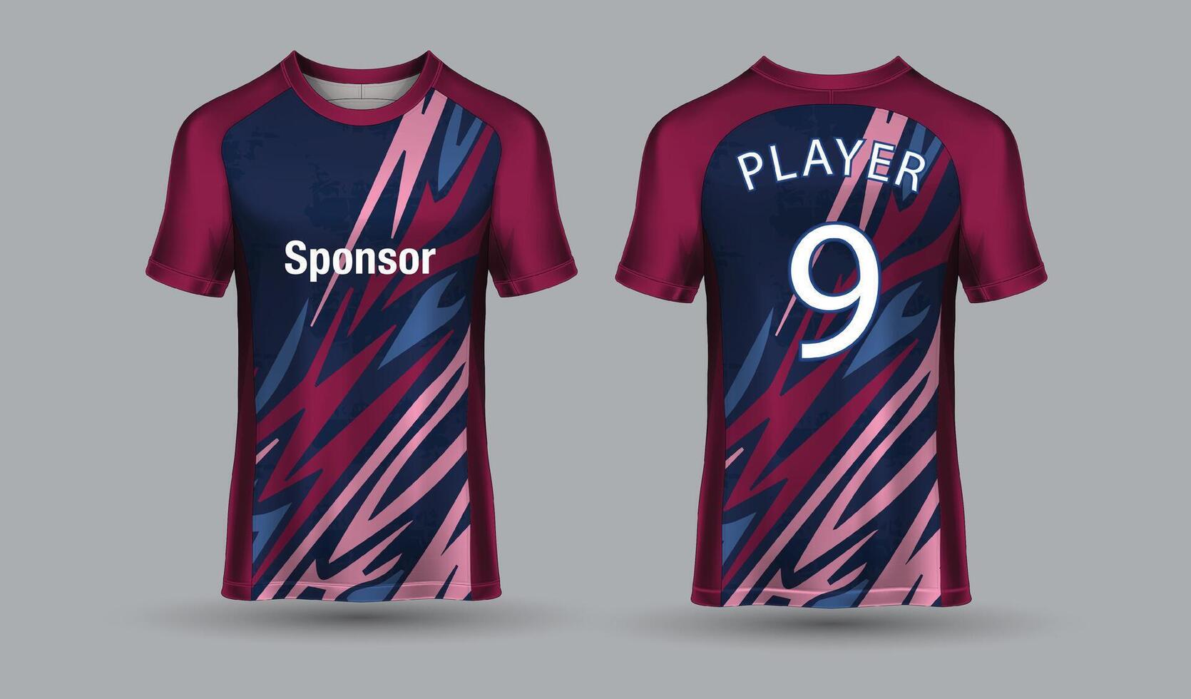 maquete de design de camiseta esportiva de camisa de futebol para clube de futebol vetor