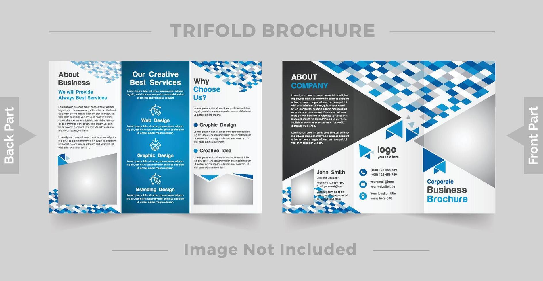 modelo de design de brochura com três dobras de estilo mínimo vetor