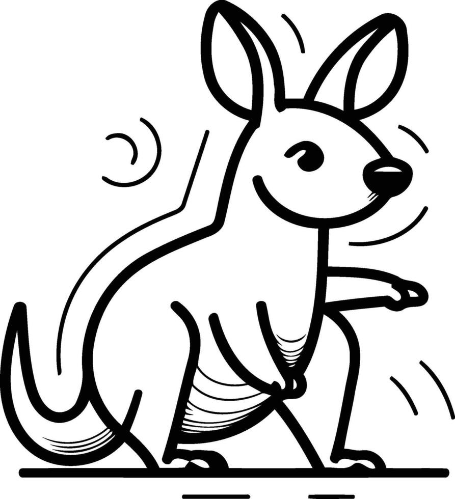canguru desenho animado vetor ilustração. isolado canguru em branco fundo.