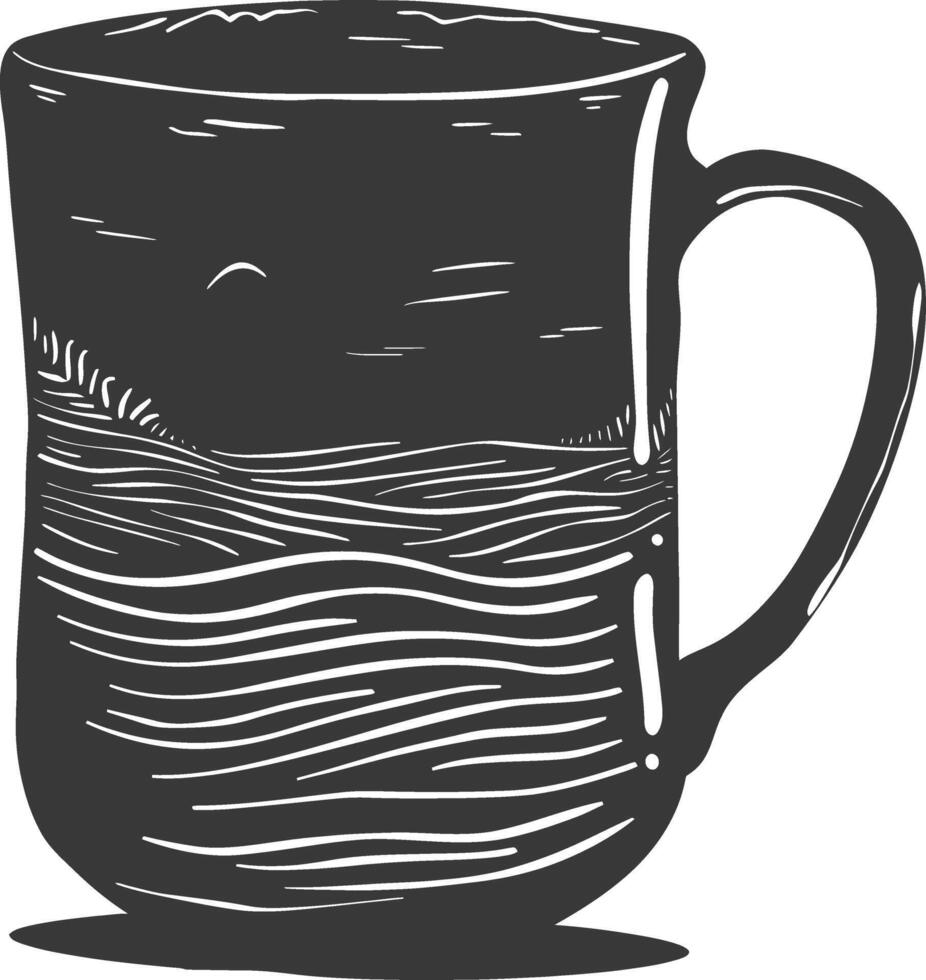 ai gerado silhueta escandinavo único caneca Preto cor só vetor