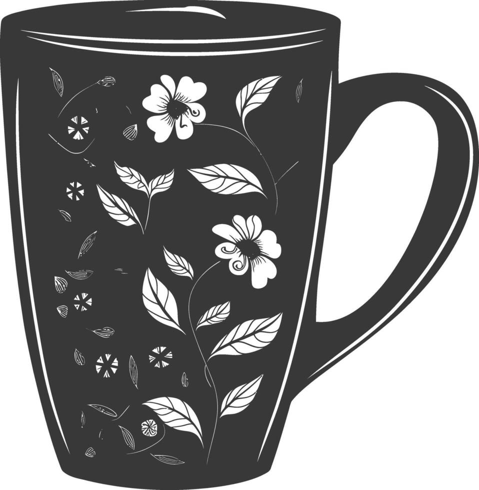 ai gerado silhueta escandinavo único caneca Preto cor só vetor