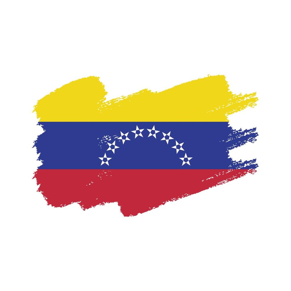 bandeira da venezuela com pincel pintado a aquarela vetor