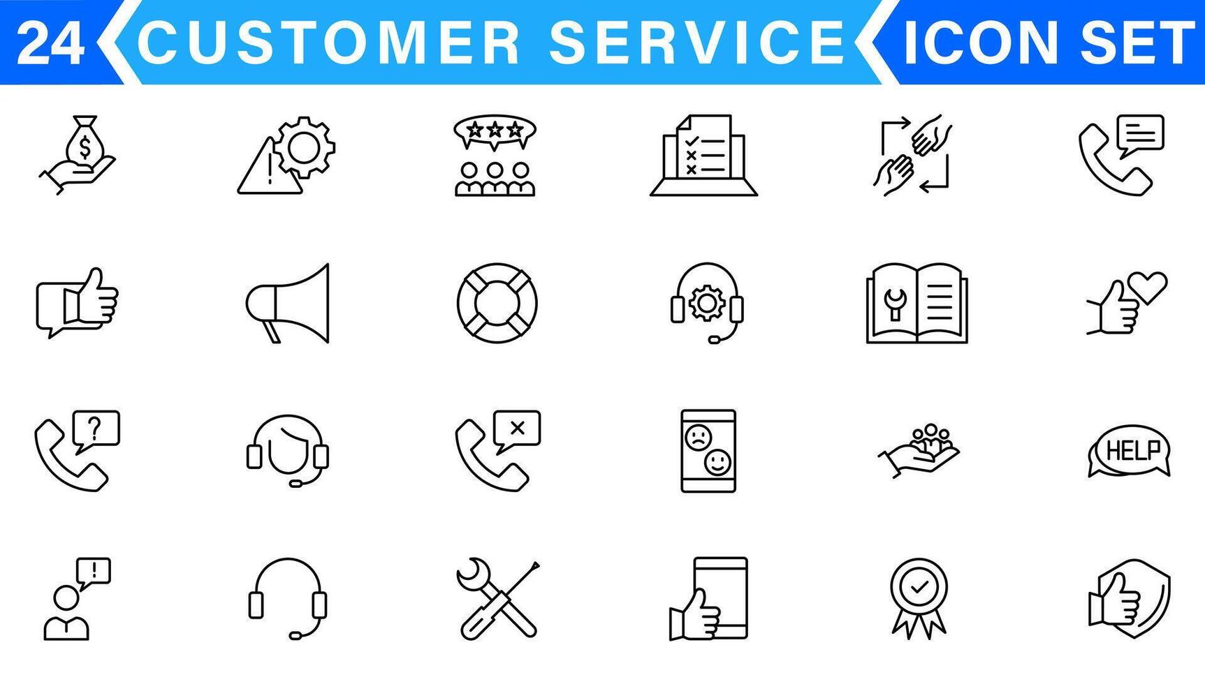 conjunto do Apoio, suporte ícones, ajuda, comunicação, informação, cliente serviço vetor