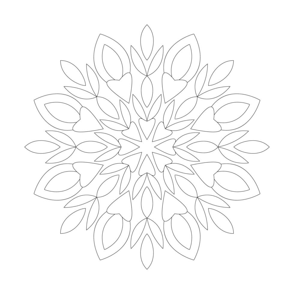 floral coloração livro mandala simples Projeto página vetor Arquivo