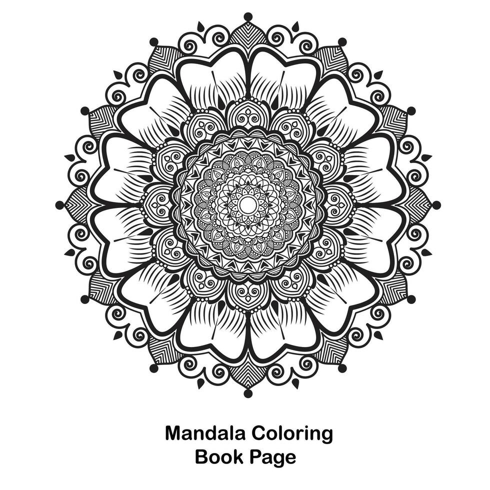 criativo flor coloração livro mandala Projeto vetor