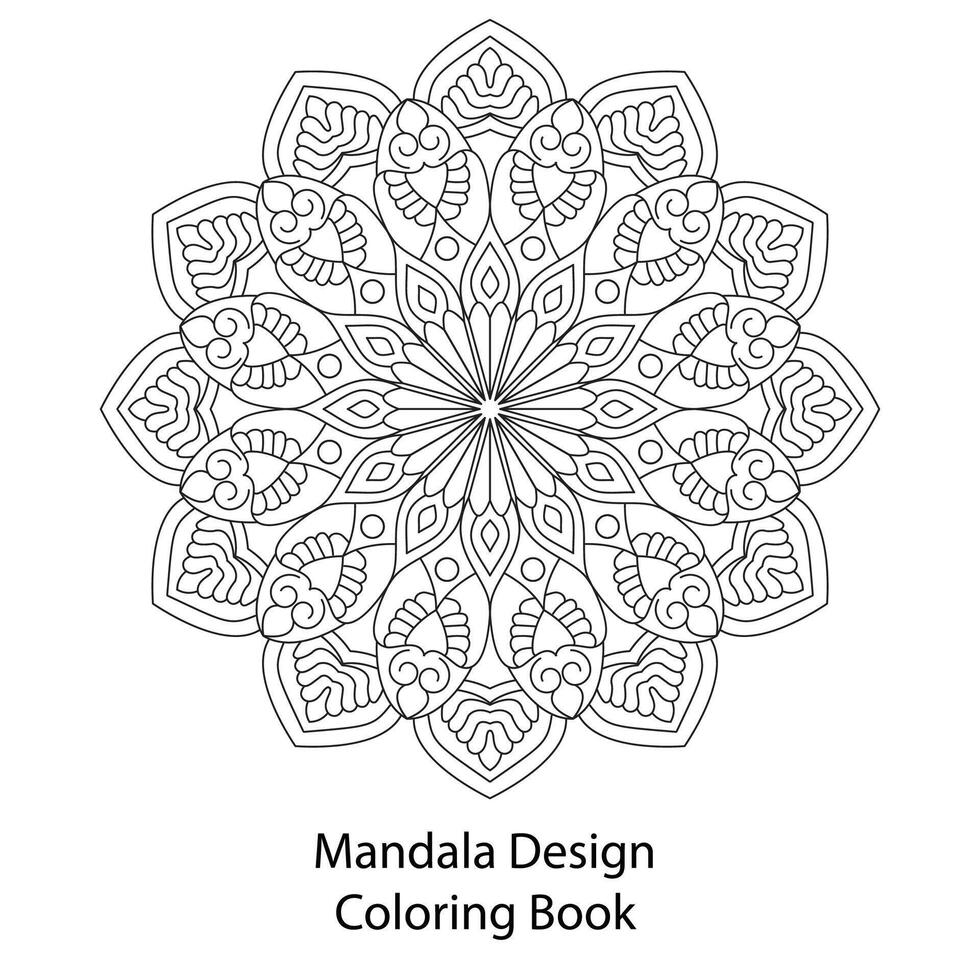 decorativo linear mandala Projeto coloração livro página vetor Projeto