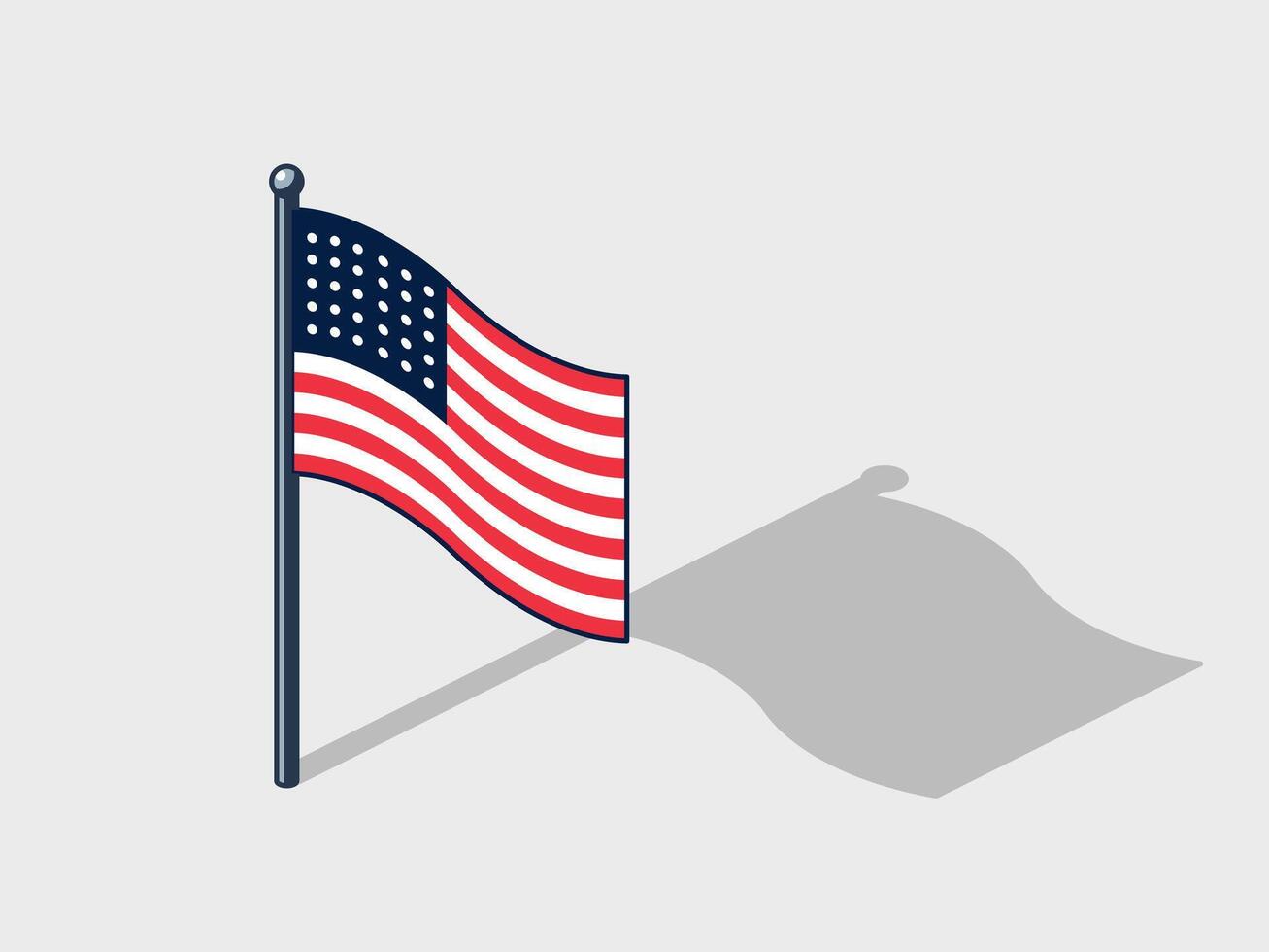 nos bandeira isométrico vetor ilustração com sombra, americano bandeira