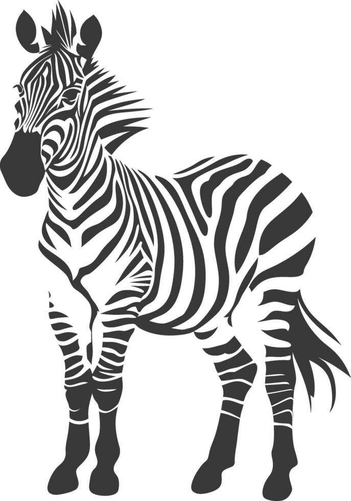 ai gerado silhueta zebra animal Preto cor só vetor