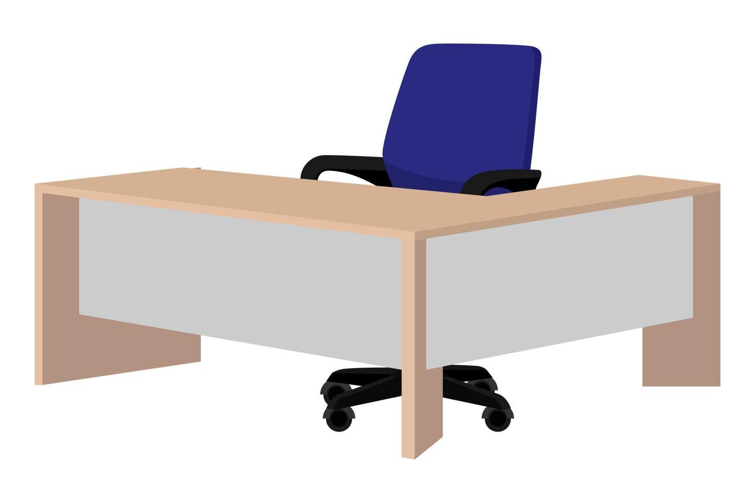 mesa moderna fofa para freelancer de escritório em casa com mesa em formato de cadeira vetor