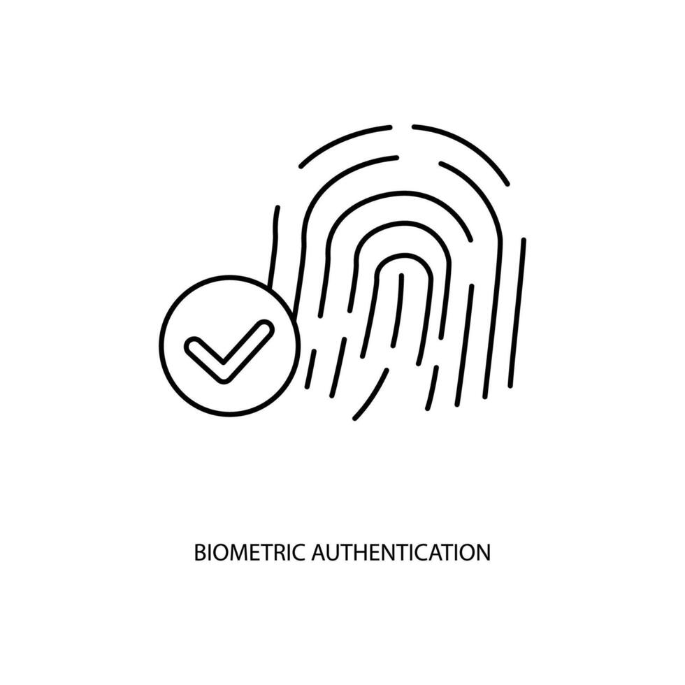 biométrico autenticação conceito linha ícone. simples elemento ilustração. biométrico autenticação conceito esboço símbolo Projeto. vetor