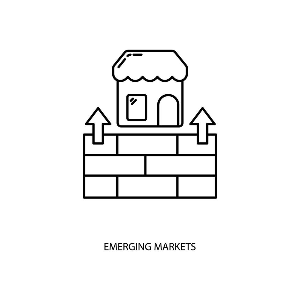 emergente mercados conceito linha ícone. simples elemento ilustração. emergente mercados conceito esboço símbolo Projeto. vetor