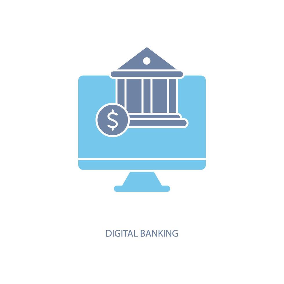 digital bancário conceito linha ícone. simples elemento ilustração. digital bancário conceito esboço símbolo Projeto. vetor