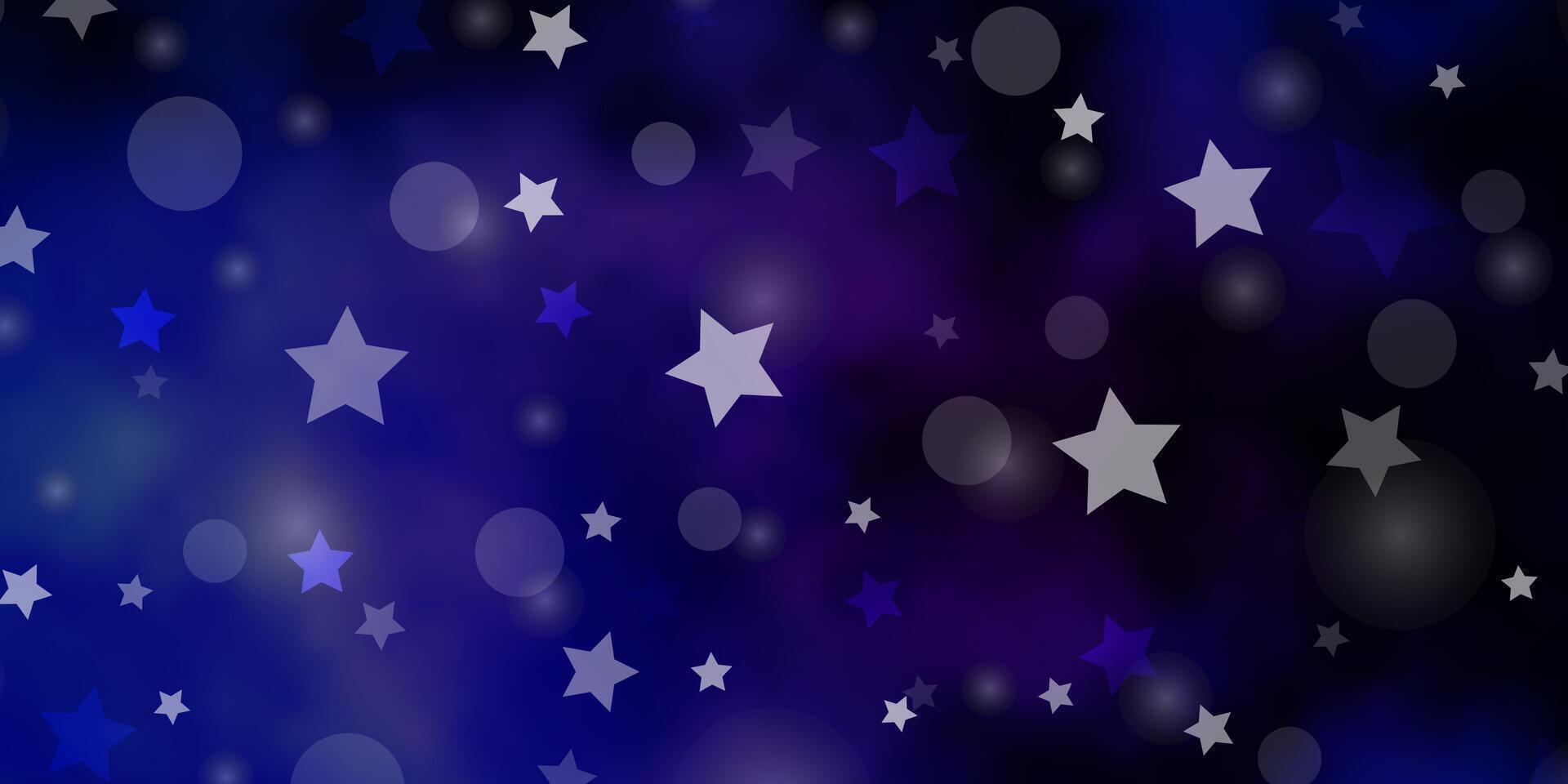 pano de fundo vector rosa escuro, azul com círculos, estrelas.