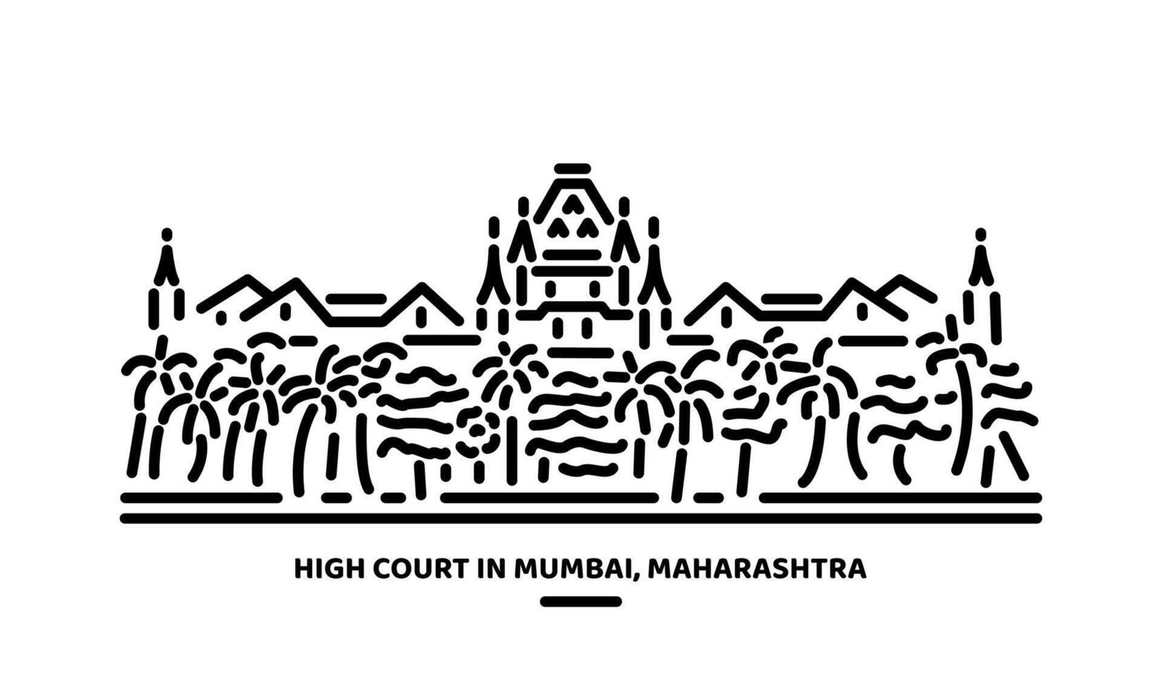 Alto quadra do Maharashtra Mumbai construção ilustração vetor