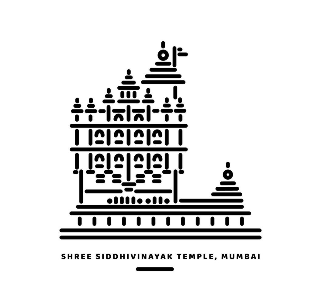 siddhivinayak têmpora Mumbai construção ilustração. siddhivinayak ganesh mandir Mumbai. vetor