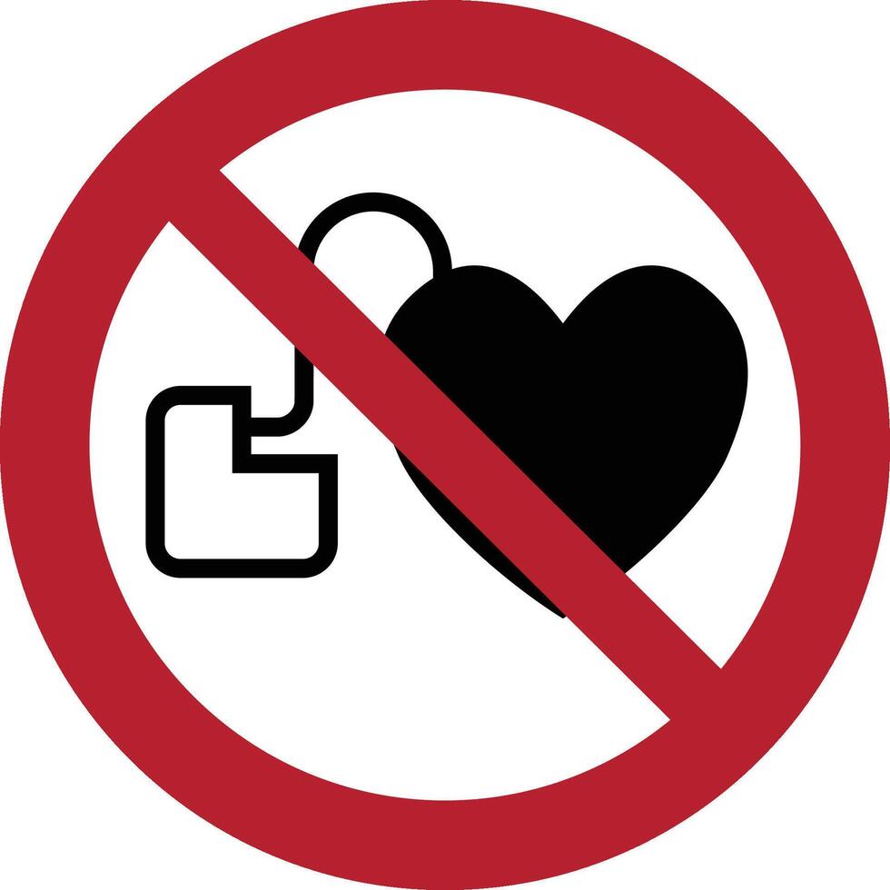 não Acesso para pessoas com ativo implantado cardíaco dispositivos iso símbolo vetor