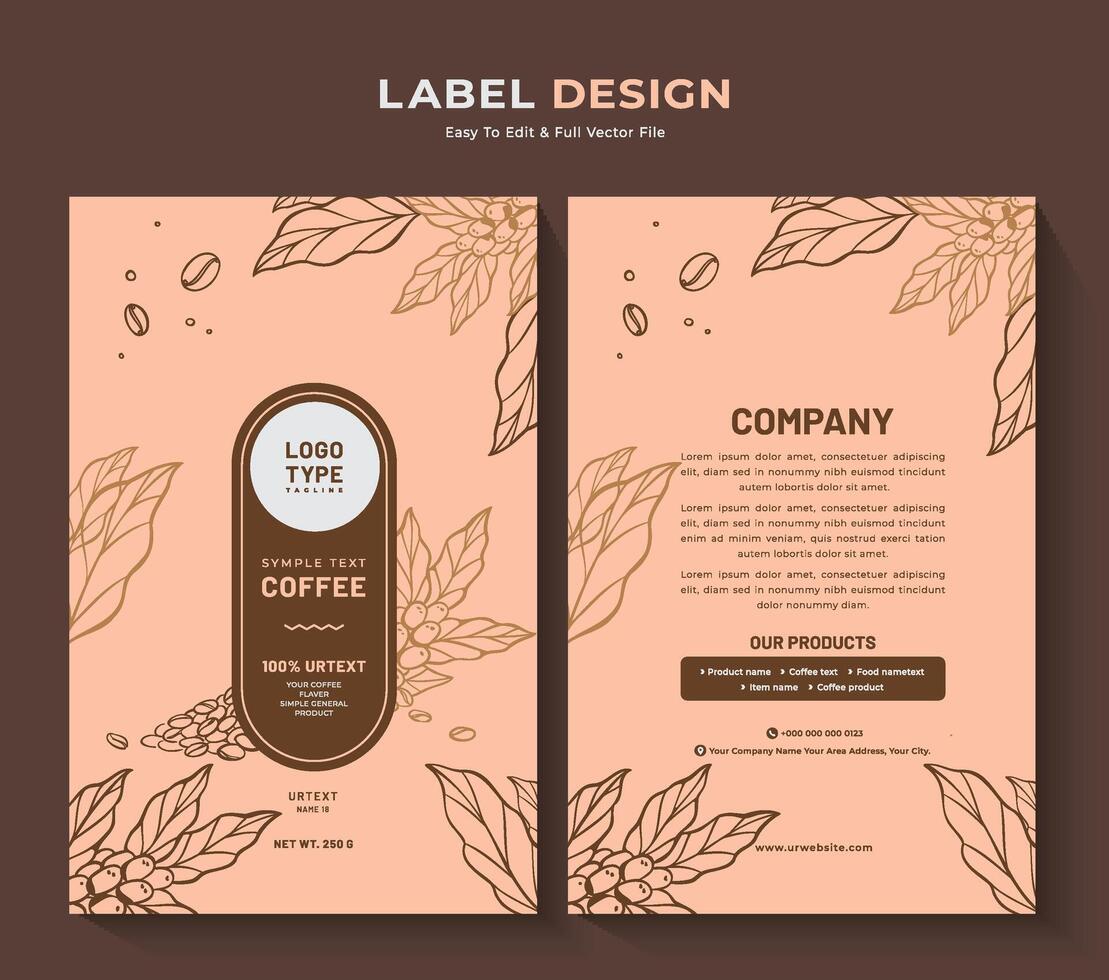 café bolsa embalagem e chá rótulo projeto, profissional Comida adesivo minimalista bandeira vetor vintage marcação.