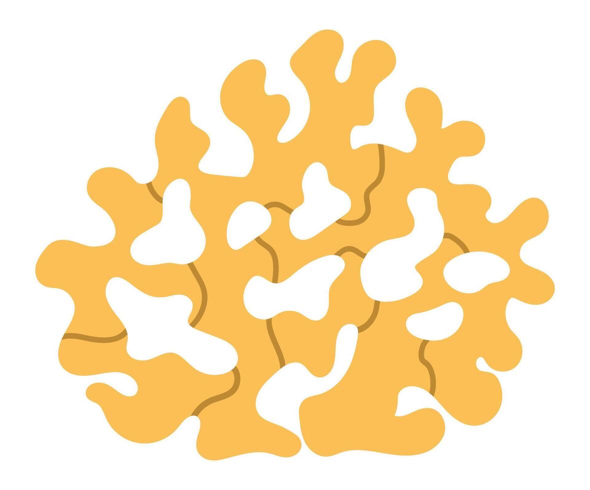 vetor amarelo coral ícone. debaixo a mar ilustração com fofa algas. oceano plantar clipart. desenho animado embaixo da agua ou marinho grampo arte para crianças isolado em branco fundo