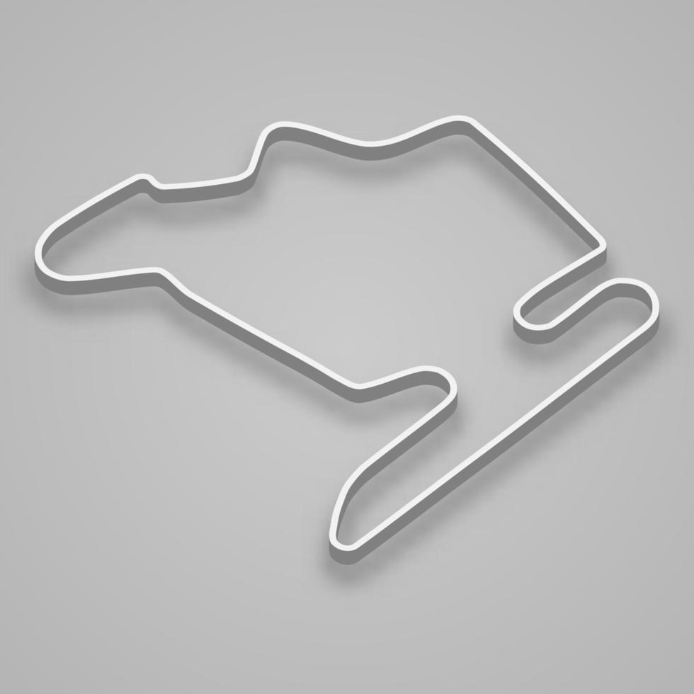 circuito hungaroring para automobilismo e automobilismo. vetor