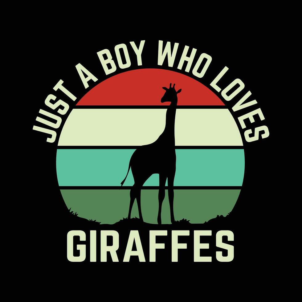 girafa animais vintage t camisa Projeto vetor