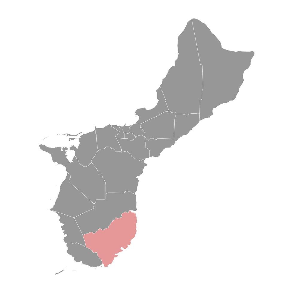 inalahan município mapa, administrativo divisão do guam. vetor ilustração.