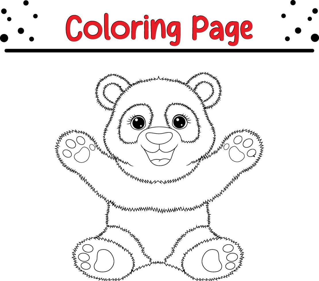 fofa panda coloração página para crianças. animal coloração livro vetor