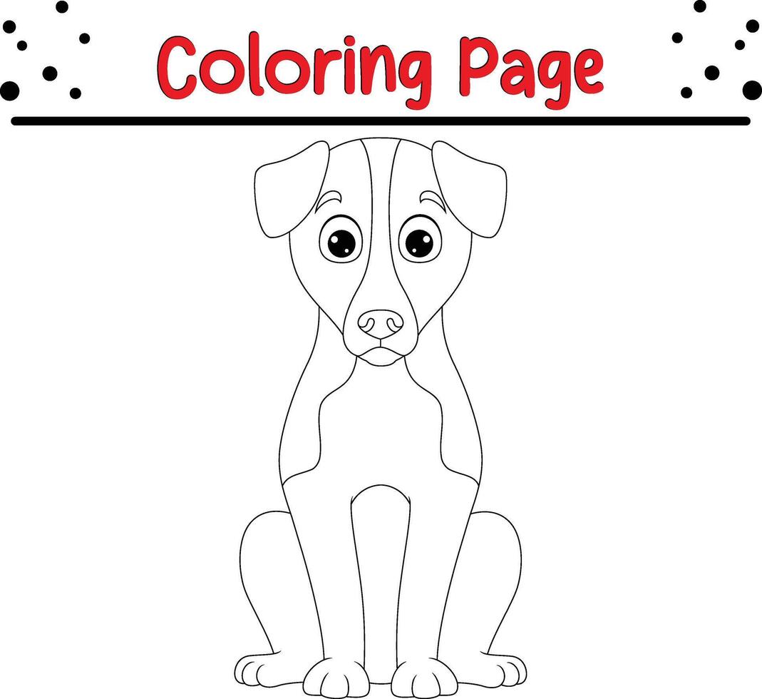 fofa cachorro coloração página para crianças vetor