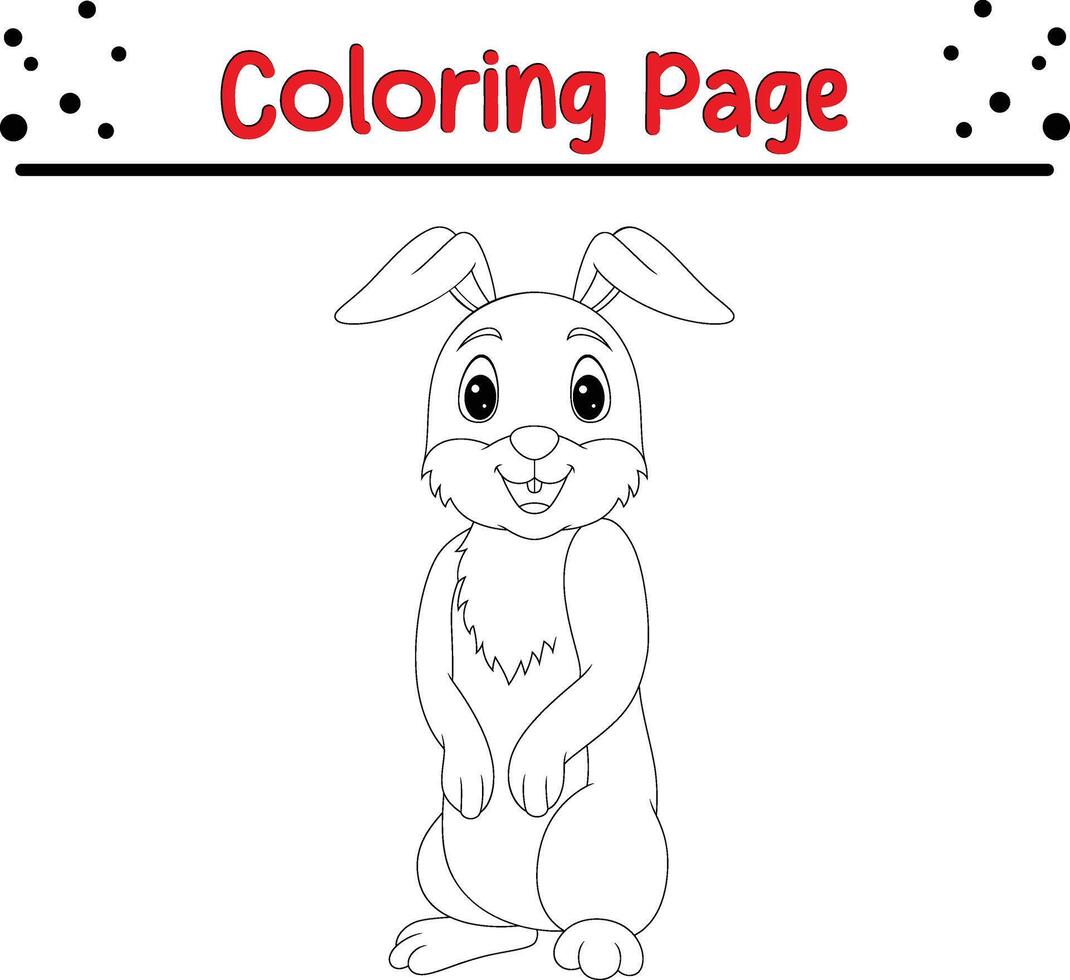 fofa Coelho coloração página para crianças. animal coloração livro vetor