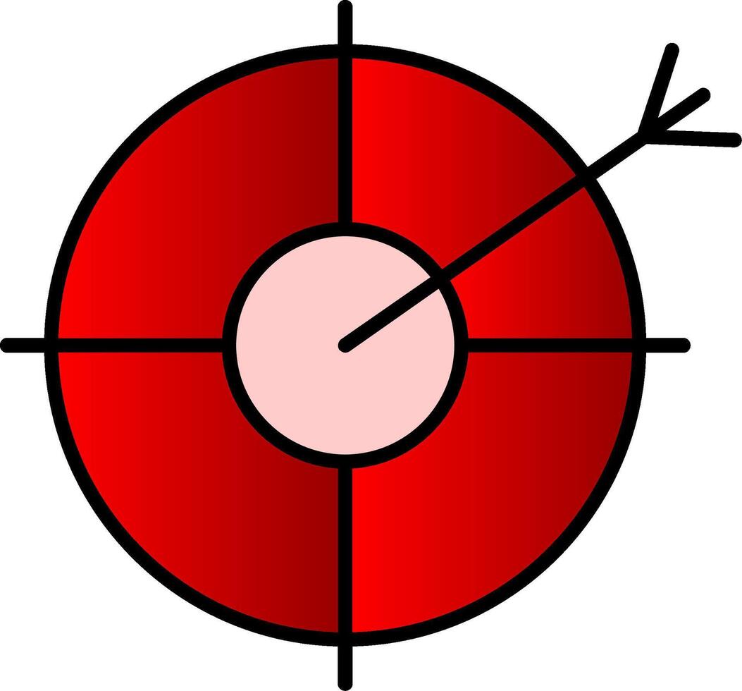 objetivo linha preenchidas gradiente ícone vetor