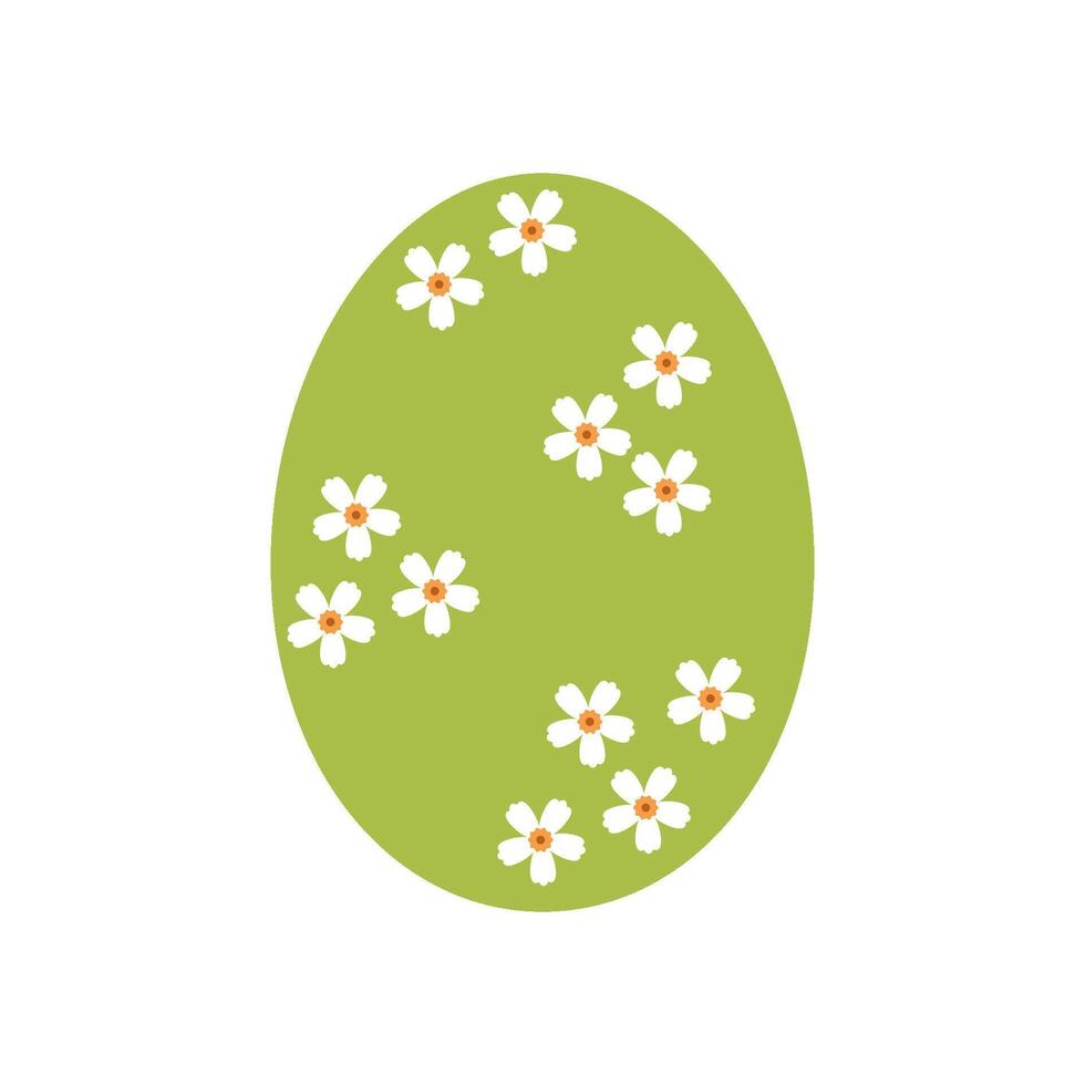 Páscoa ovo com flores para Páscoa dia. colorida vetor ilustração em isolado fundo