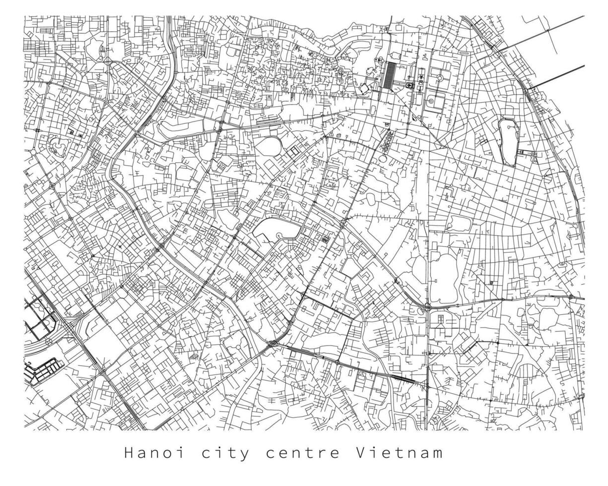 Hanói Vietnã cidade centro, urbano detalhe ruas estradas mapa ,vetor elemento modelo imagem vetor
