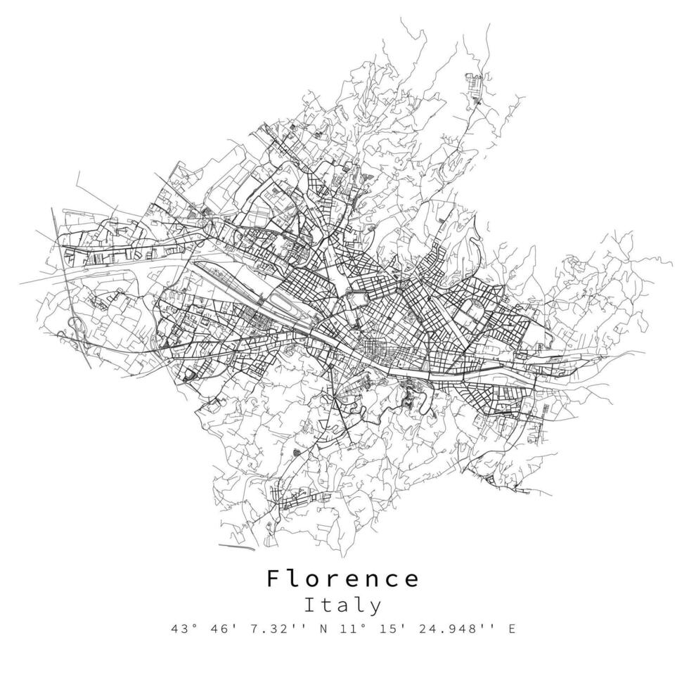 Florença, Itália urbano detalhe ruas estradas mapa ,vetor elemento modelo imagem vetor