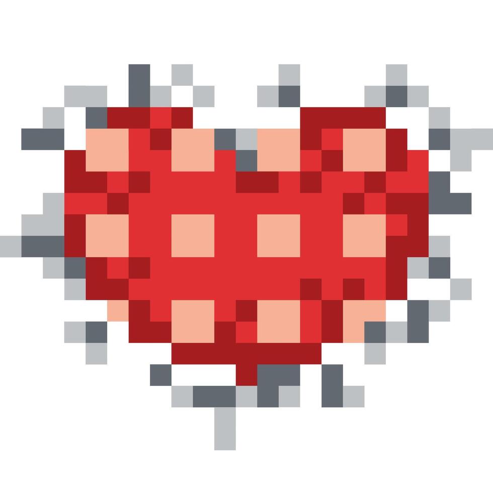 coração desenho animado ícone dentro pixel estilo vetor