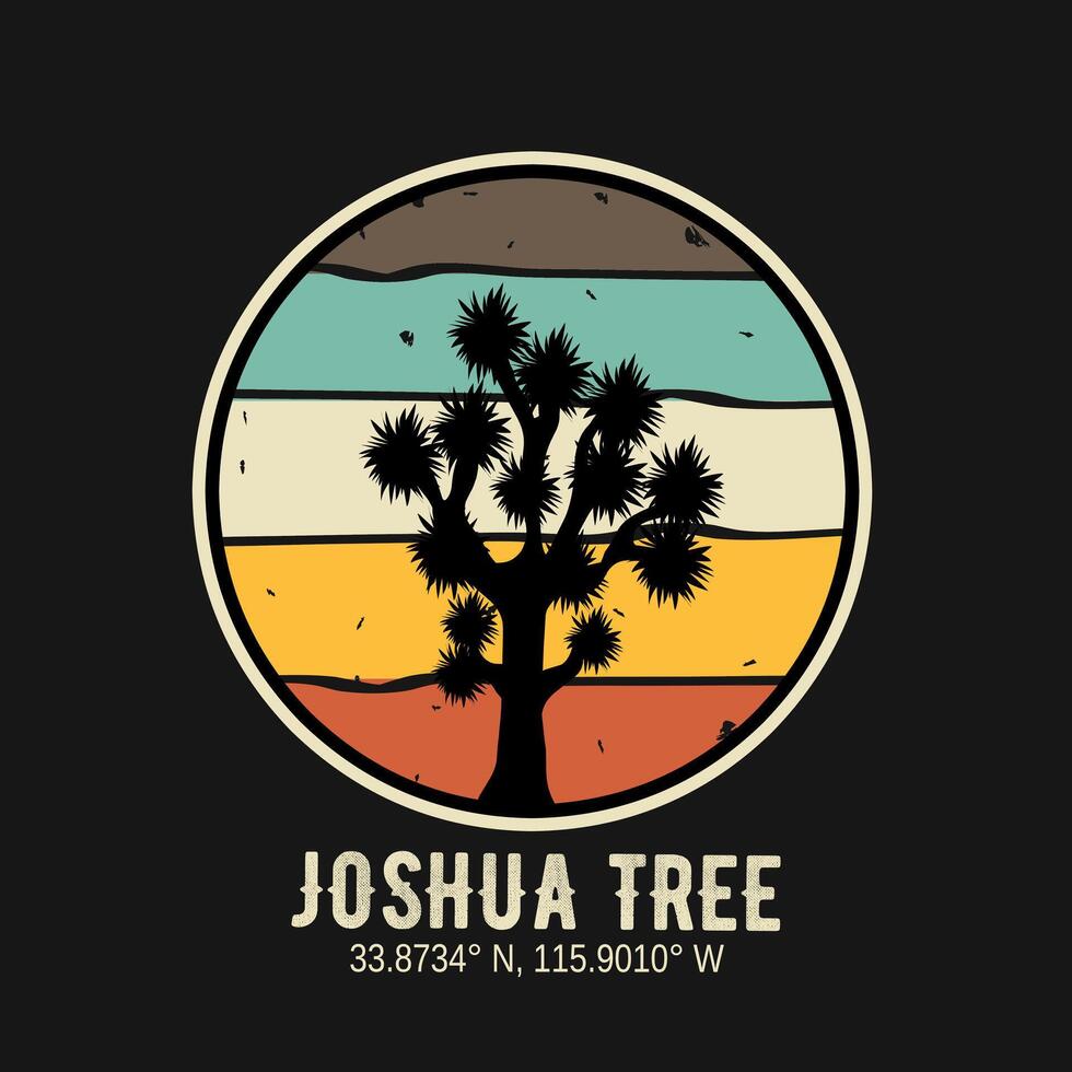 vetor do Joshua árvore silhueta com retro cor, perfeito para imprimir, vestuário, etc