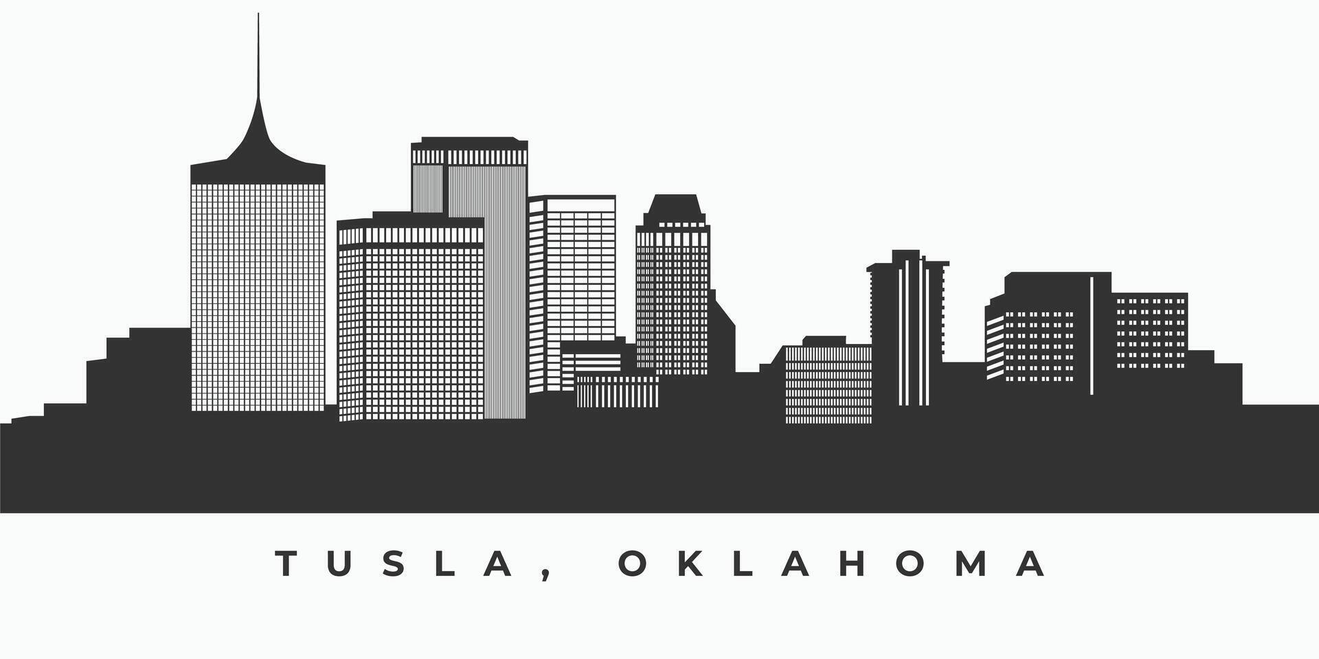 tulsa, Oklahoma Horizonte silhueta vetor ilustração