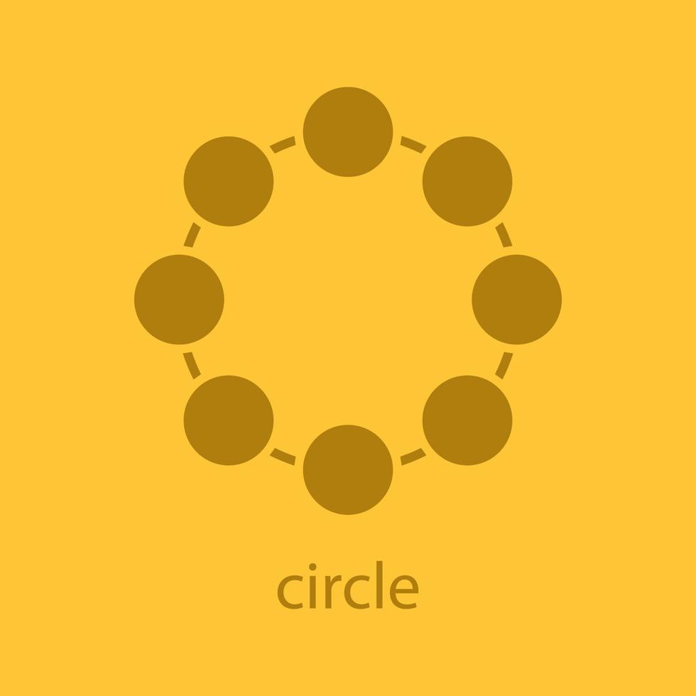 ícone de cor de glifo de símbolo de círculo. símbolo da silhueta. conceito de comunidade. espaço negativo. ilustração isolada do vetor