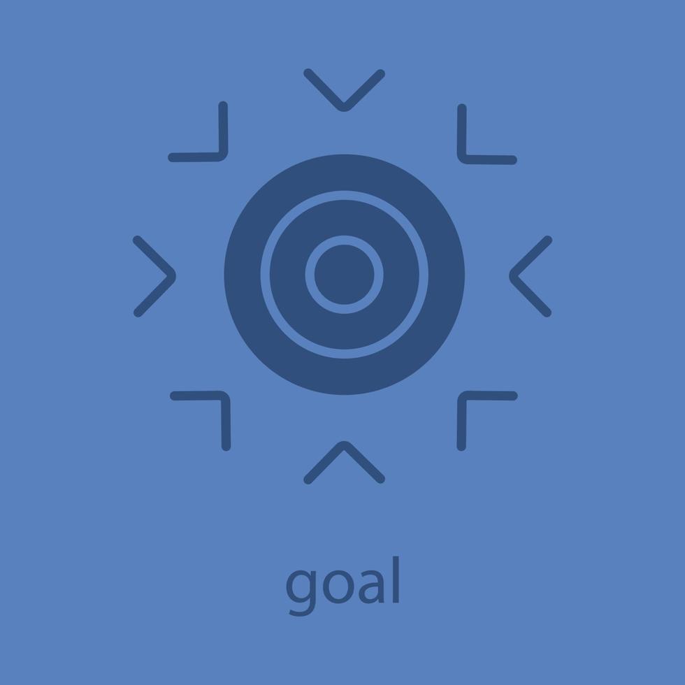 ícone de cor de glifo do objetivo. símbolo da silhueta. finalidade metáfora abstrata. espaço negativo. ilustração isolada do vetor