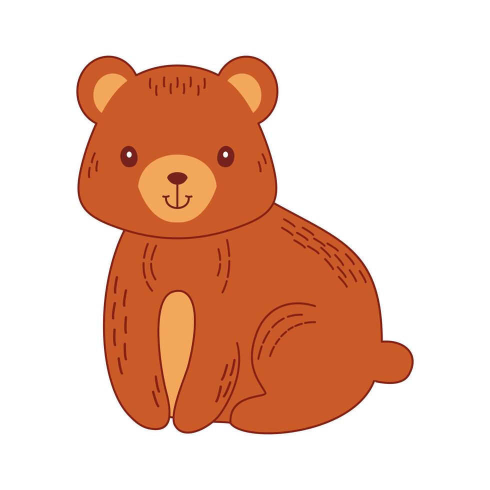 vetor desenho animado animal sentado Urso