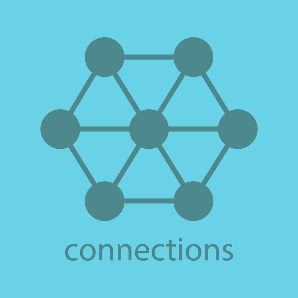 ícone de cor de glifo de conexões. símbolo da silhueta. metáfora abstrata de inter-relação. estrutura. espaço negativo. ilustração isolada do vetor