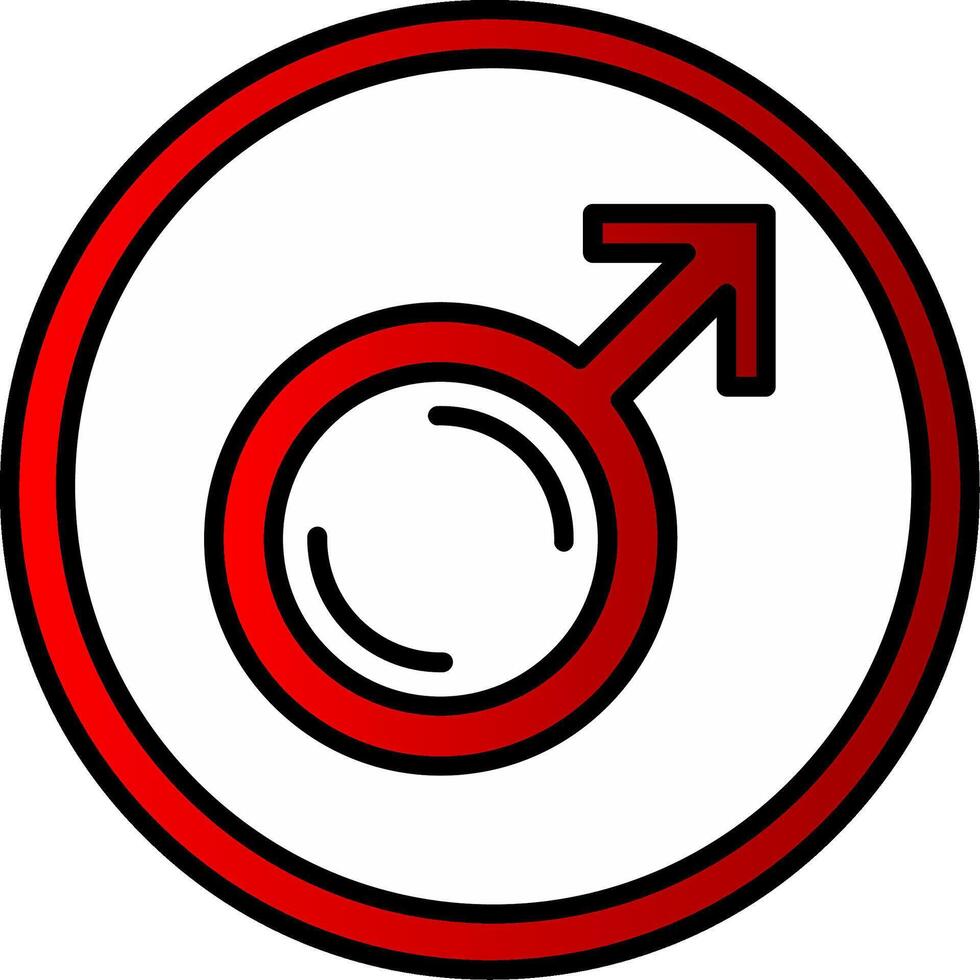 masculino símbolo linha preenchidas gradiente ícone vetor