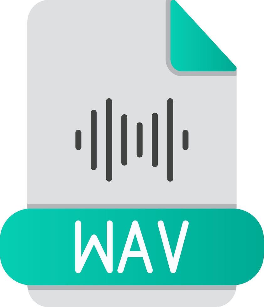 wav formato plano gradiente ícone vetor