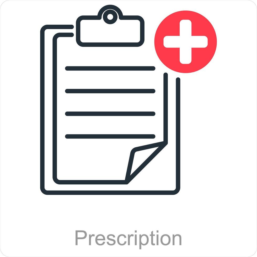 prescrição e médico ícone conceito vetor